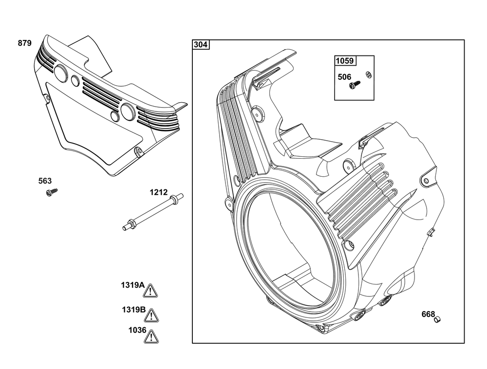 Blower Housing Group Diagram and Parts List for 613777-0015-J1 400000 - 699999 Briggs and Stratton Engine